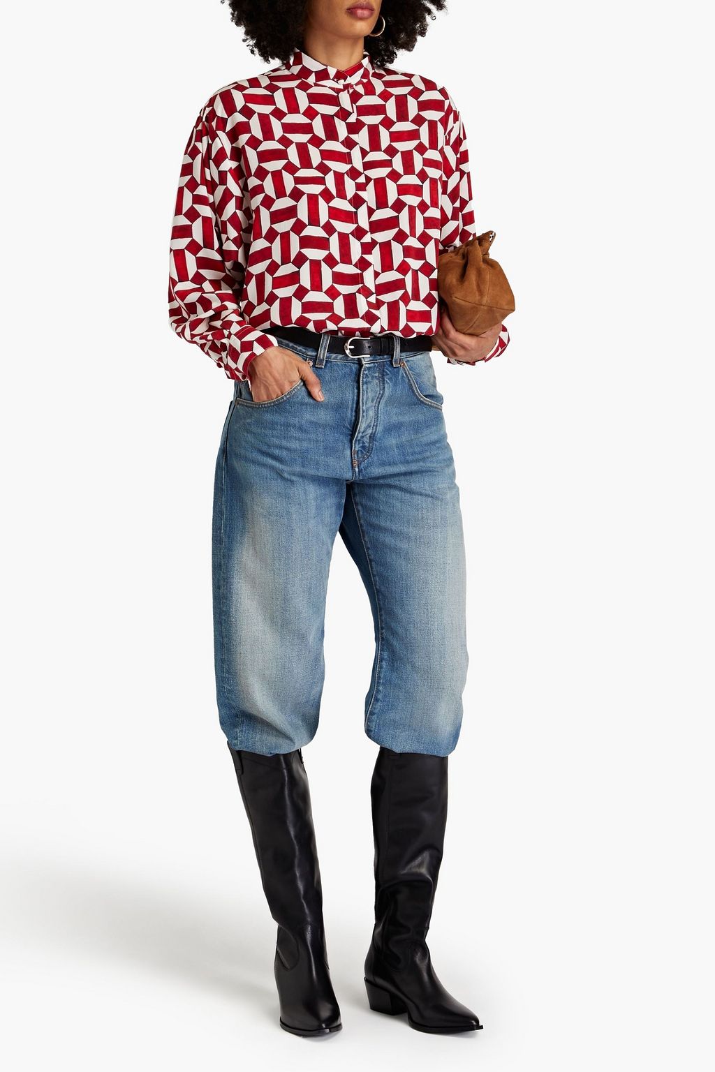 ISABEL MARANT Cade printed stretch-silk top
