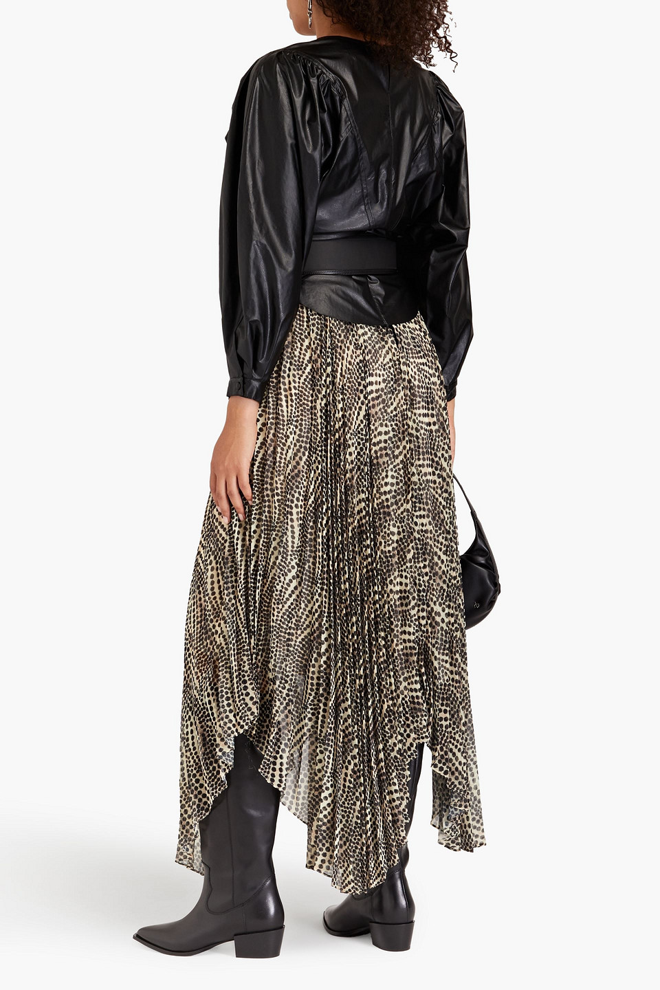 Isabel Marant Dobson Modal-blend Faux Leather Blouse In Schwarz