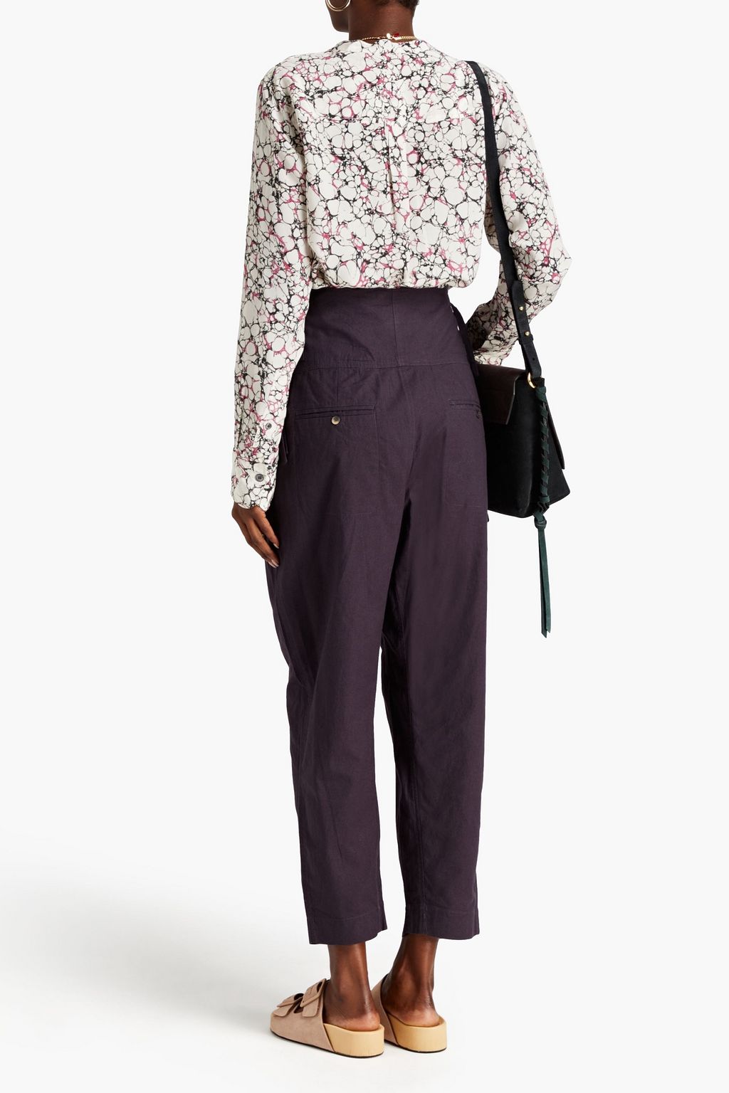 ISABEL MARANT Rusak pleated printed silk crepe de chine blouse