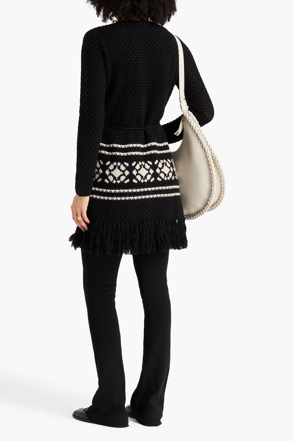 MAX MARA Fringed crochet-knit wool and cashmere-blend cardigan