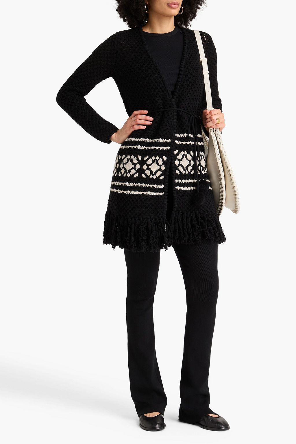 MAX MARA Fringed crochet-knit wool and cashmere-blend cardigan