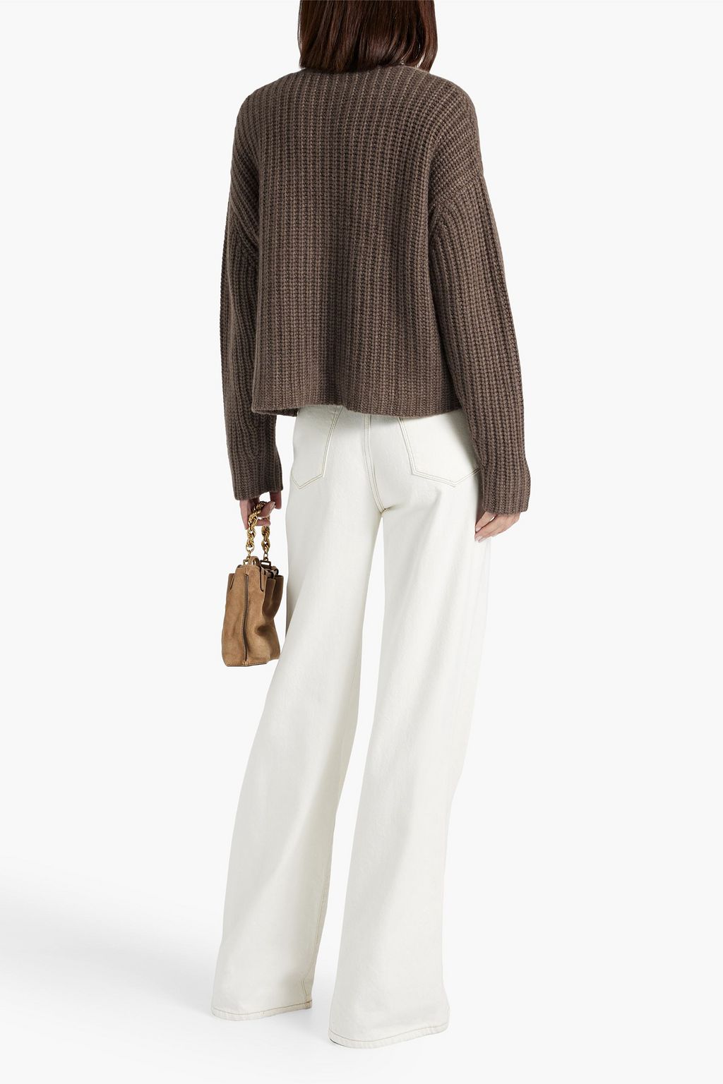 AUTUMN CASHMERE كارديغان مصنوع من نسيج بحبكة مضلّعة
