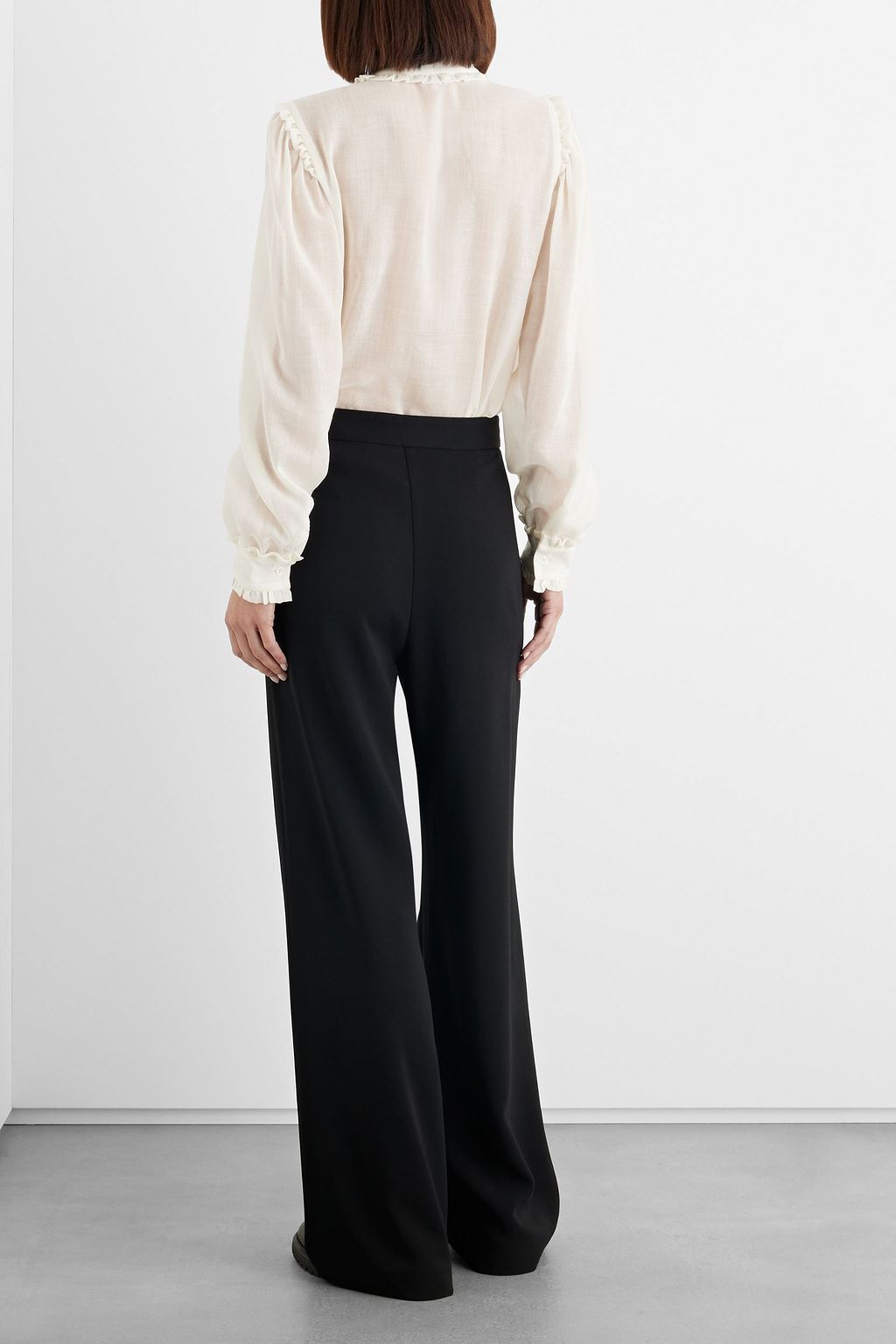 IRIS & INK Meredith ruffled wool-gauze blouse