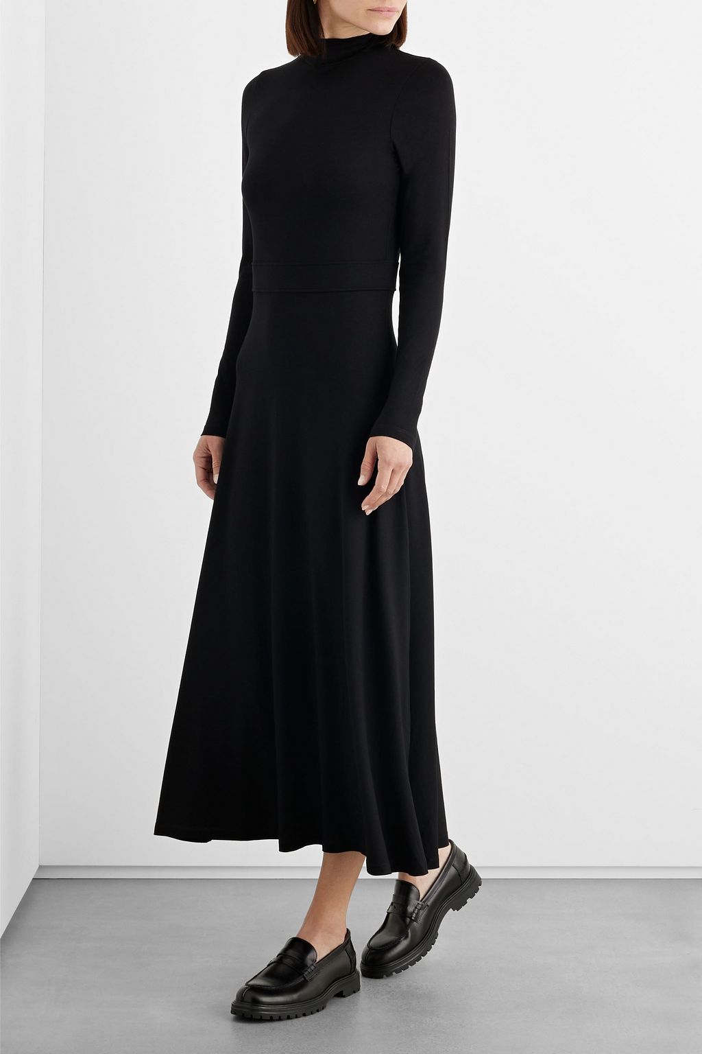 IRIS & INK Riley stretch-LENZING™ ECOVERO™ jersey turtleneck midi dress