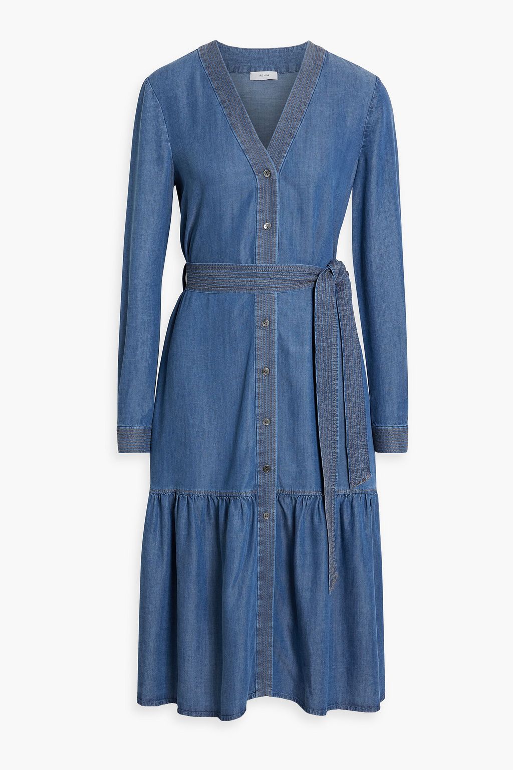 IRIS & INK Ellie gathered Lyocell-chambray midi dress | THE OUTNET