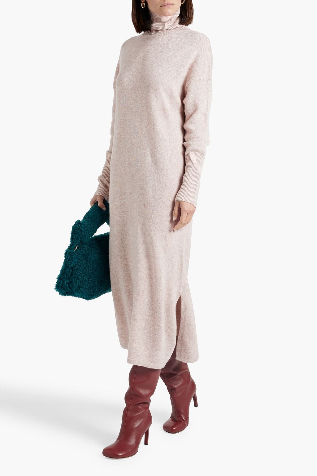 CHINTI & PARKER Wool and cashmere-blend turtleneck midi dress
