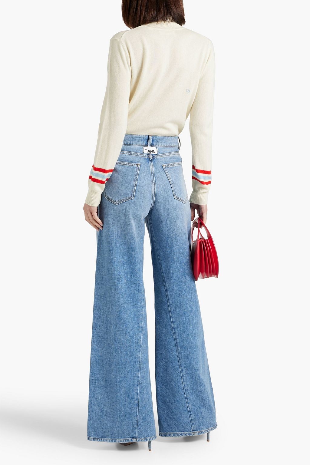CHINTI & PARKER Striped wool and cashmere-blend turtleneck sweater