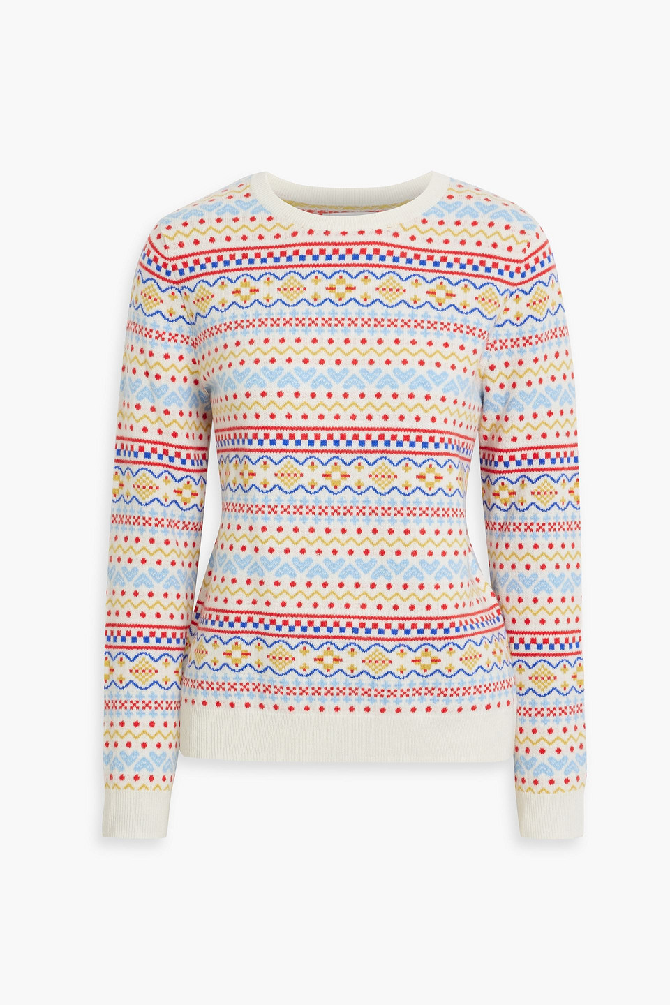 Chinti & Parker Fair Isle Wool And Cashmere-blend Jumper In Ivory