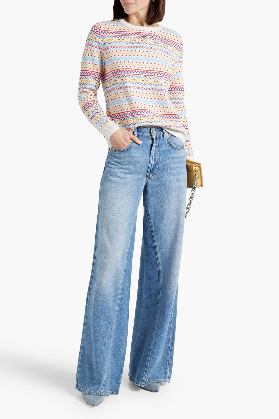 CHINTI & PARKER FAIR ISLE WOOL AND CASHMERE-BLEND SWEATER