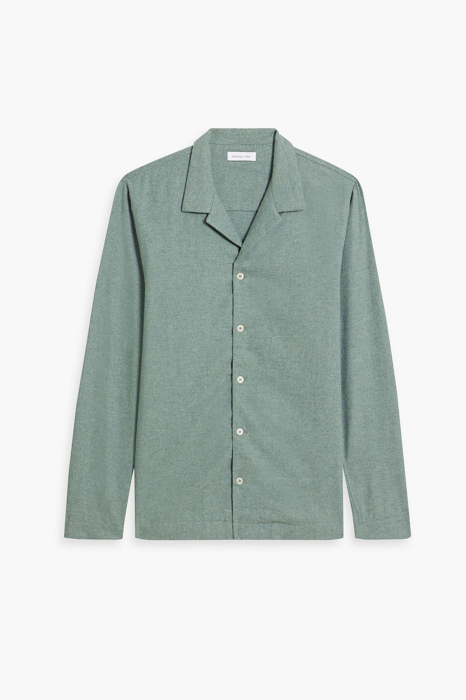 Hamilton And Hare Cotton Pajama Top In Grey Green