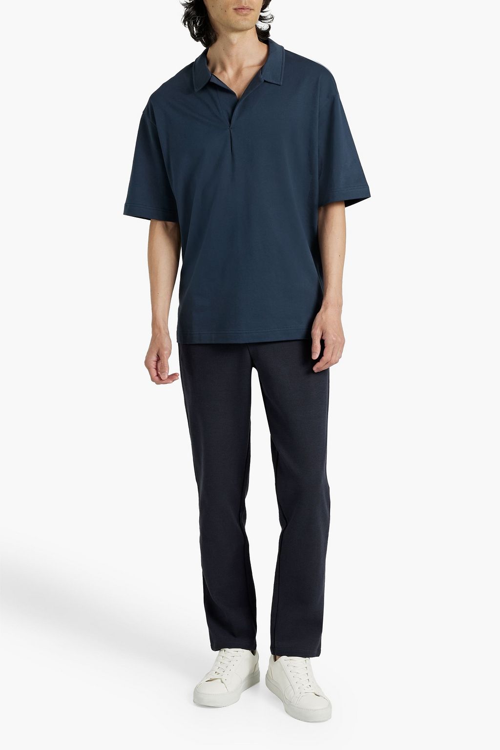 HAMILTON AND HARE Chiltern waffle-knit wool and cotton-blend pants