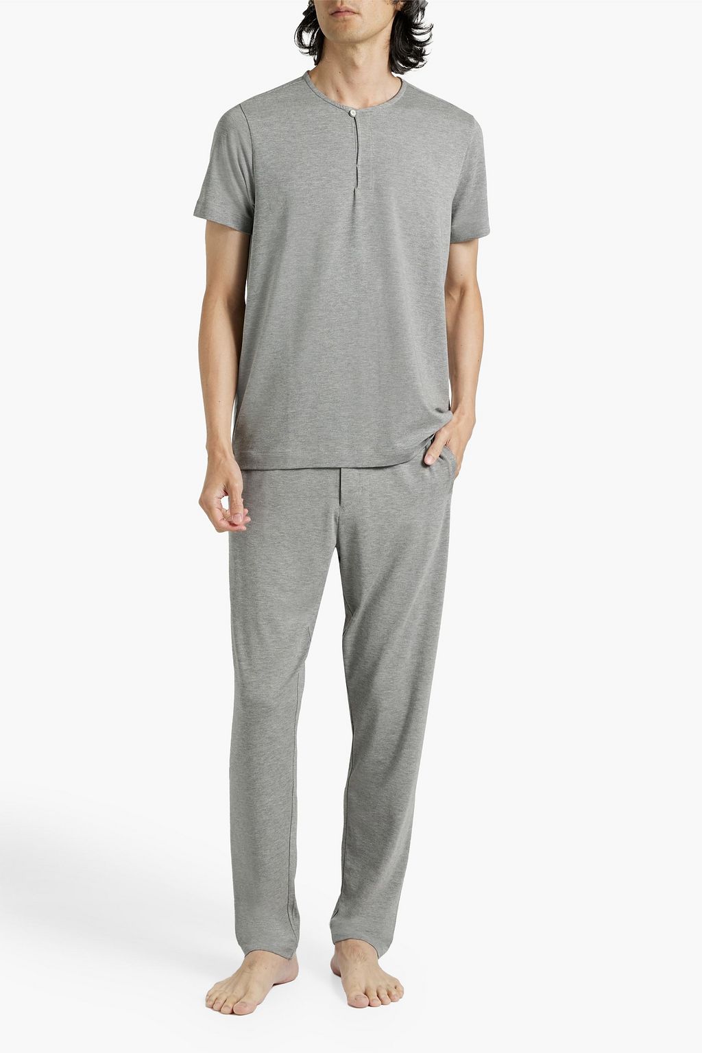 HAMILTON AND HARE Lyocell and cotton-blend jersey pajama pants