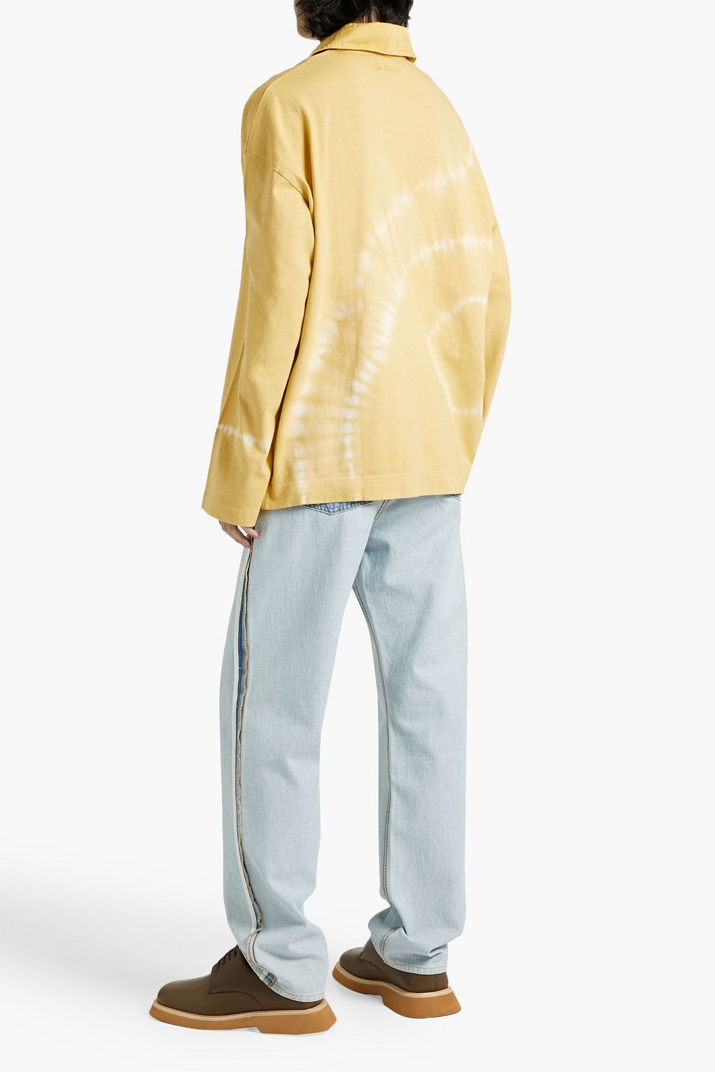 ACNE STUDIOS Tie-dyed cotton-jersey polo shirt