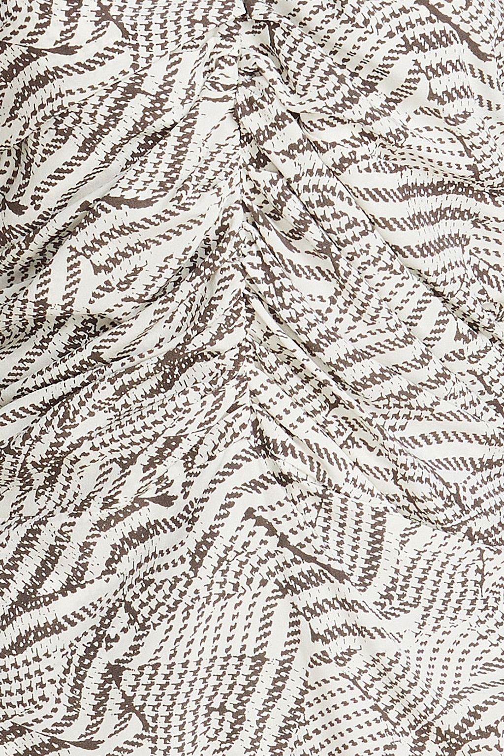 ISABEL MARANT Arodie 루쉬 장식 플로럴 프린트 실크 혼방 크레이프 드레스