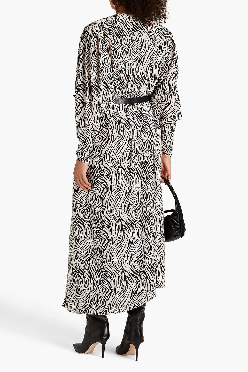 ISABEL MARANT Blainea asymmetric zebra-print silk-blend crepe maxi dress