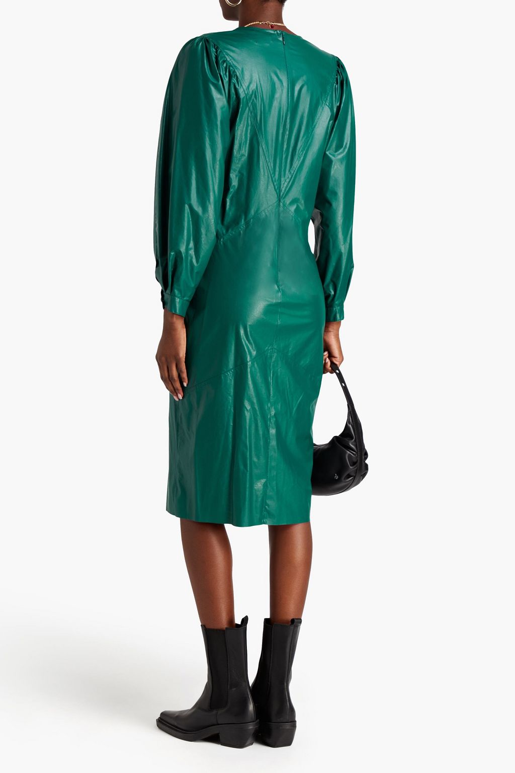 ISABEL MARANT Drea modal-blend faux leather dress
