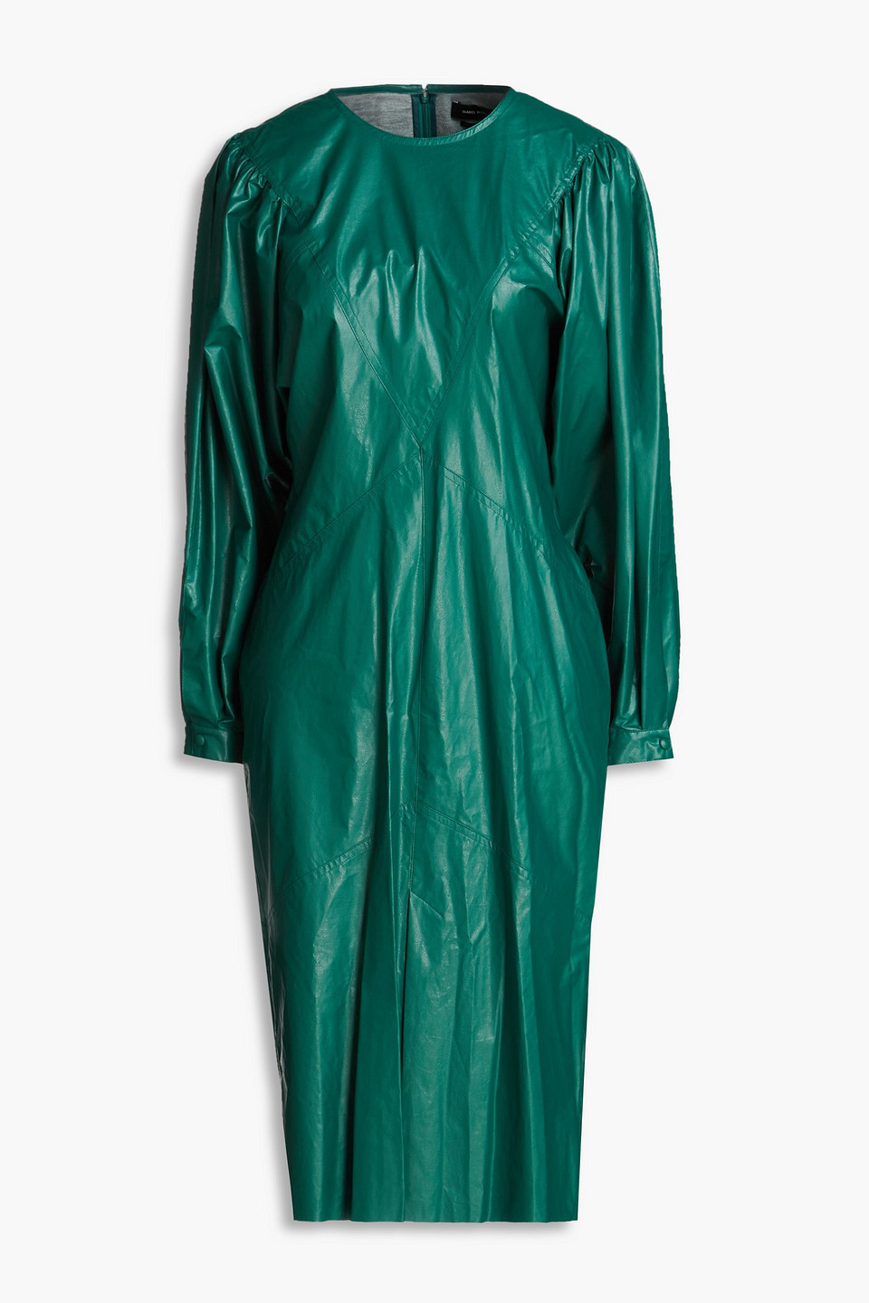 Isabel Marant Drea Modal-blend Faux Leather Dress In Smaragdgrün