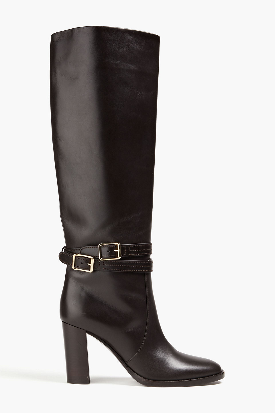 gianvito rossi - leather knee boots - brown - eu 39.5