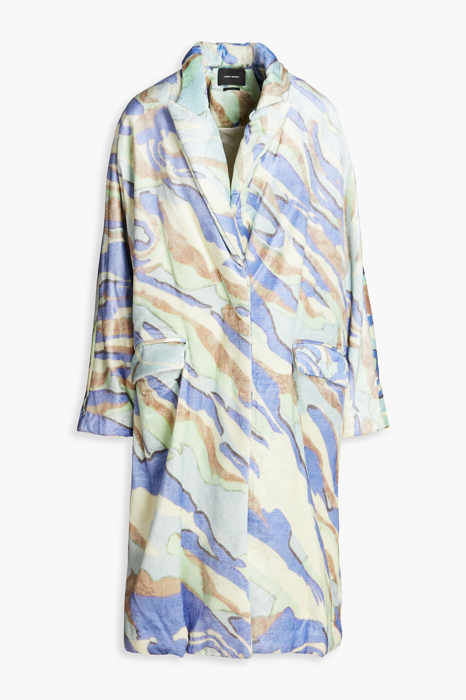 Isabel Marant Icelerie Printed Cotton-blend Velvet Coat In Bleu
