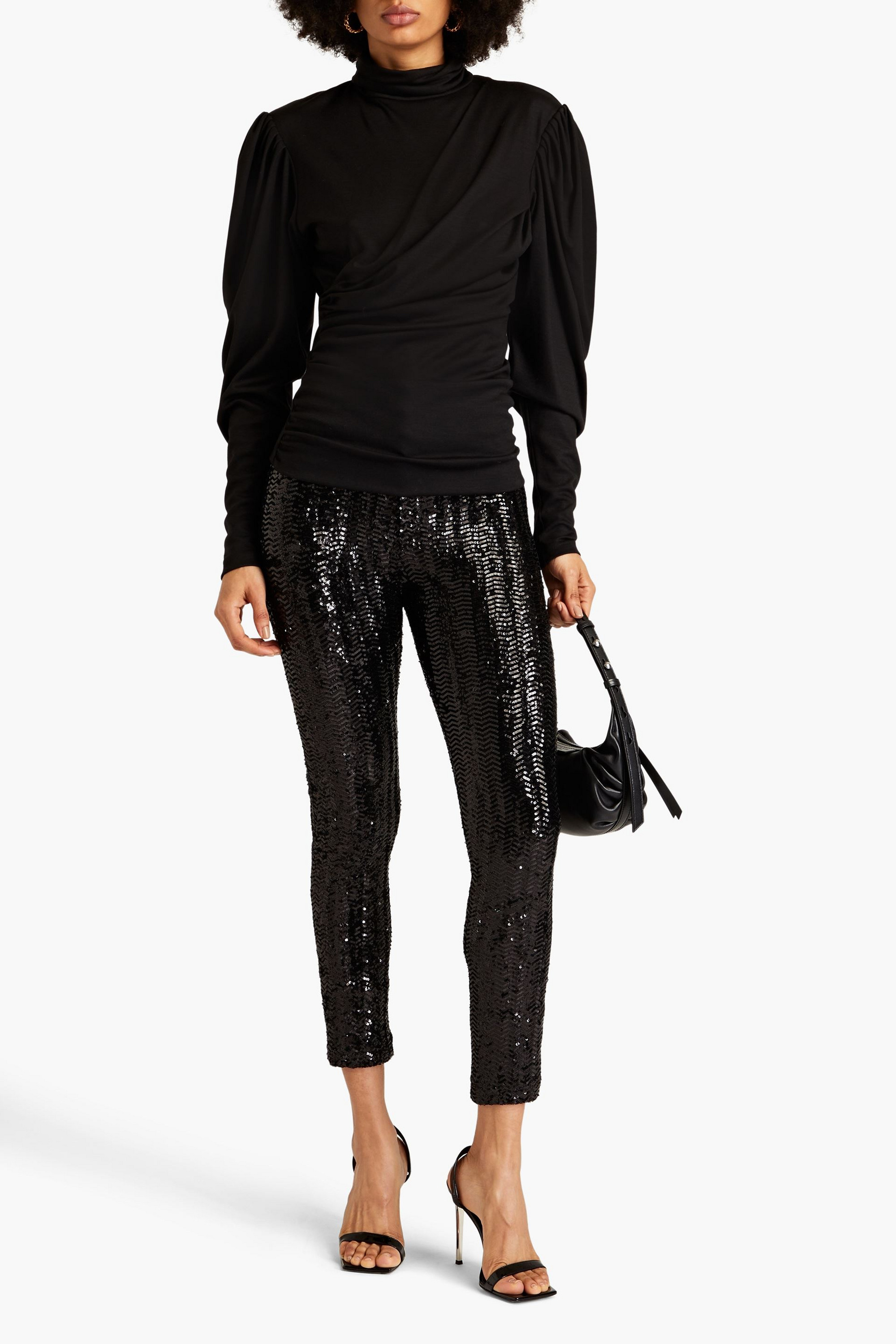 Isabel Marant Sequin-embellished tulle skinny pants