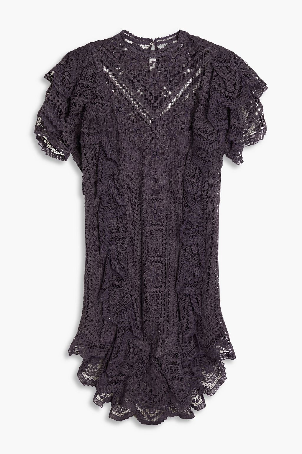 ISABEL MARANT Zanetti ruffled crocheted lace cotton mini dress | THE OUTNET