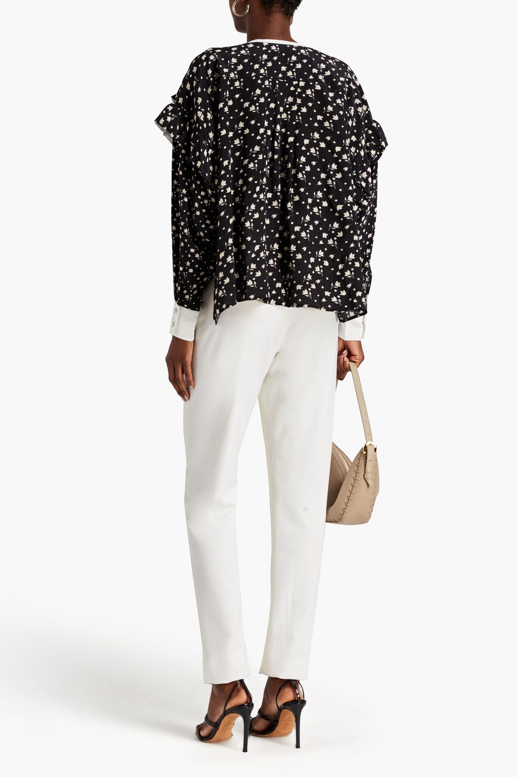 ISABEL MARANT Kacila gathered floral-print silk crepe de chine blouse