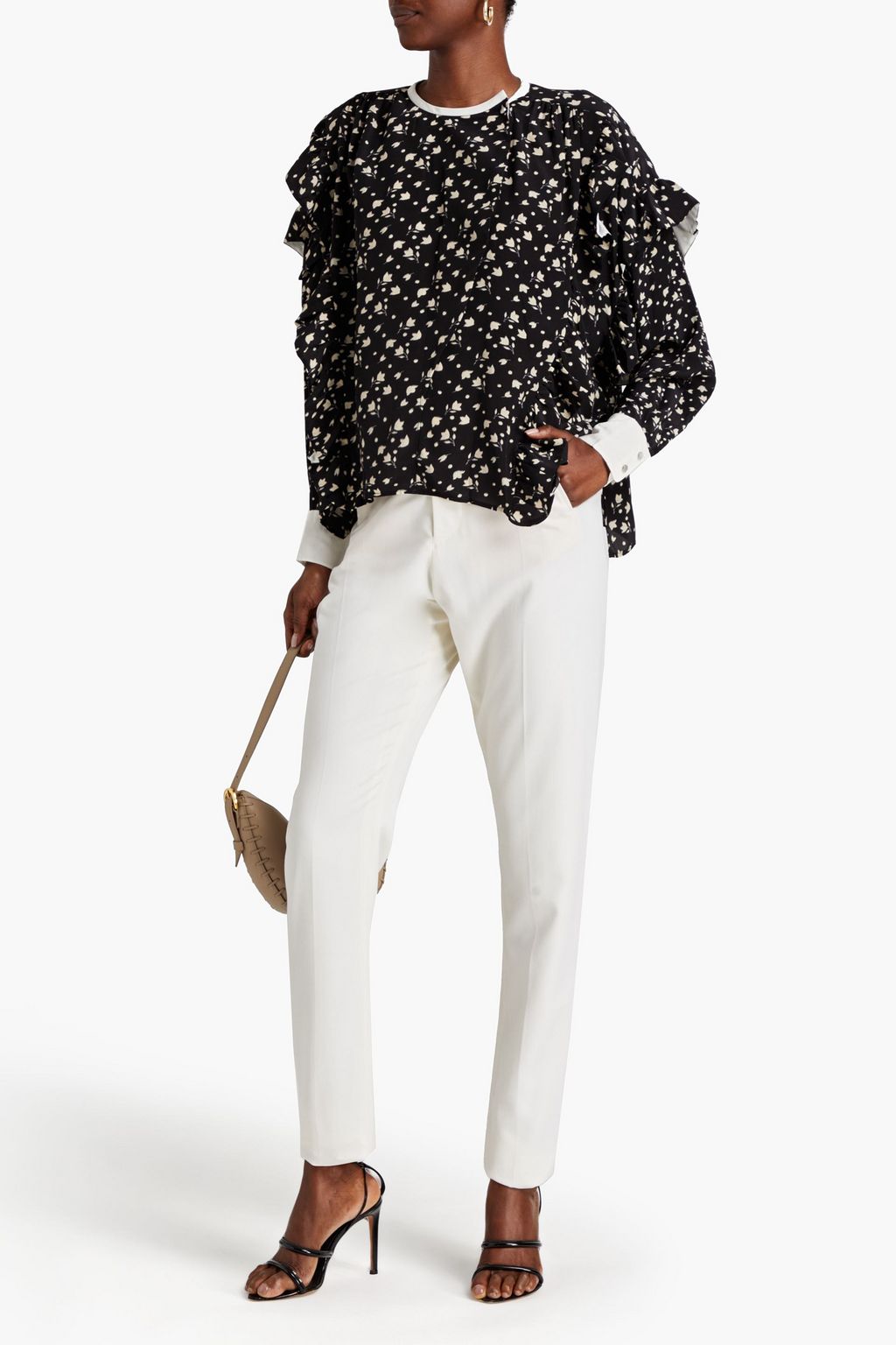 ISABEL MARANT Kacila gathered floral-print silk crepe de chine blouse