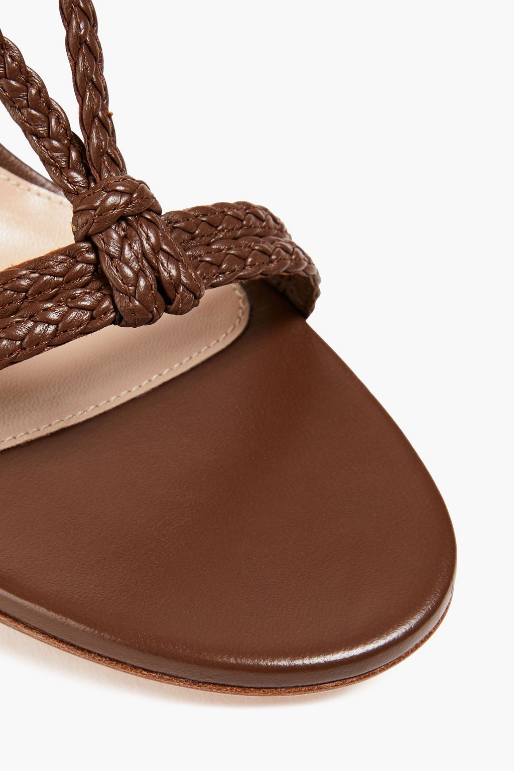 GIANVITO ROSSI Braided bead-embellished leather sandals