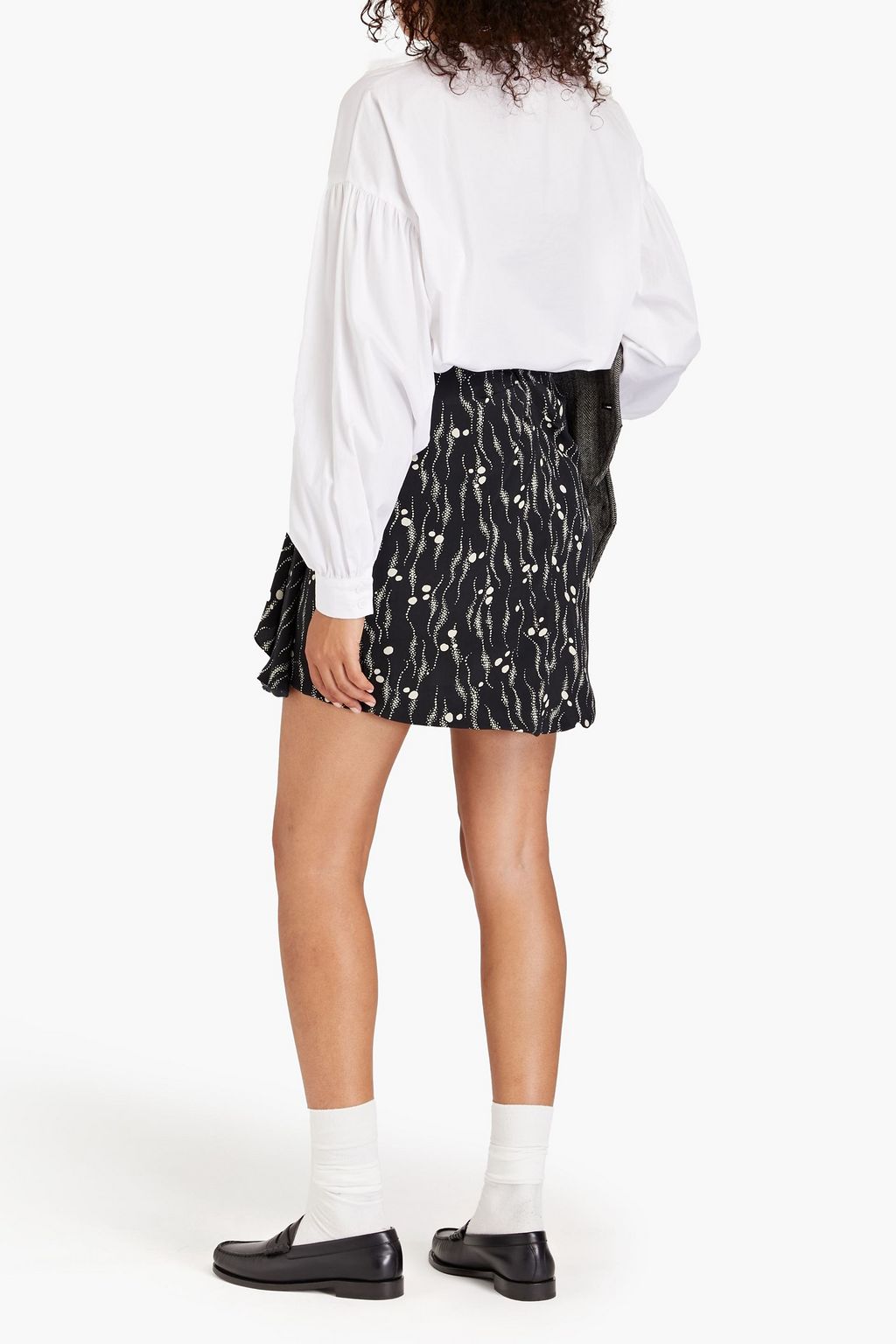 ISABEL MARANT Ixori draped printed silk crepe de chine mini skirt