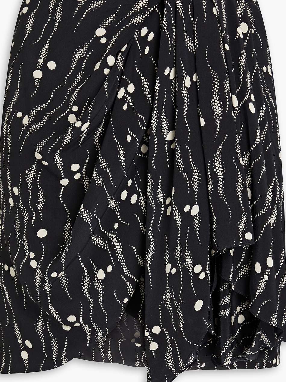 ixori draped printed silk crepe de chine mini skirt