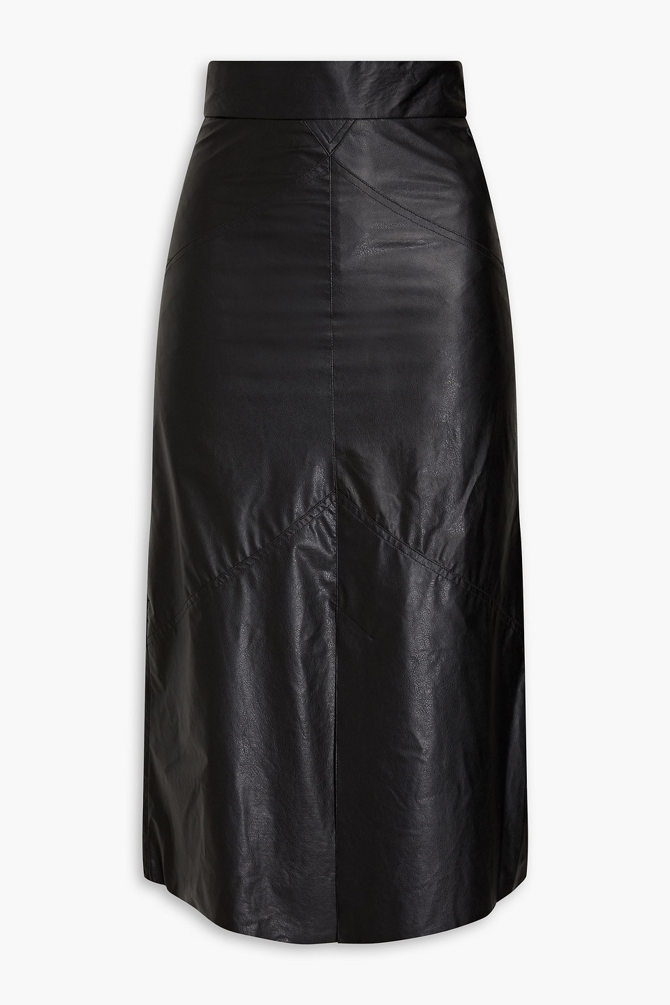 Isabel Marant Domi Modal-blend Faux Leather Midi Skirt In Schwarz