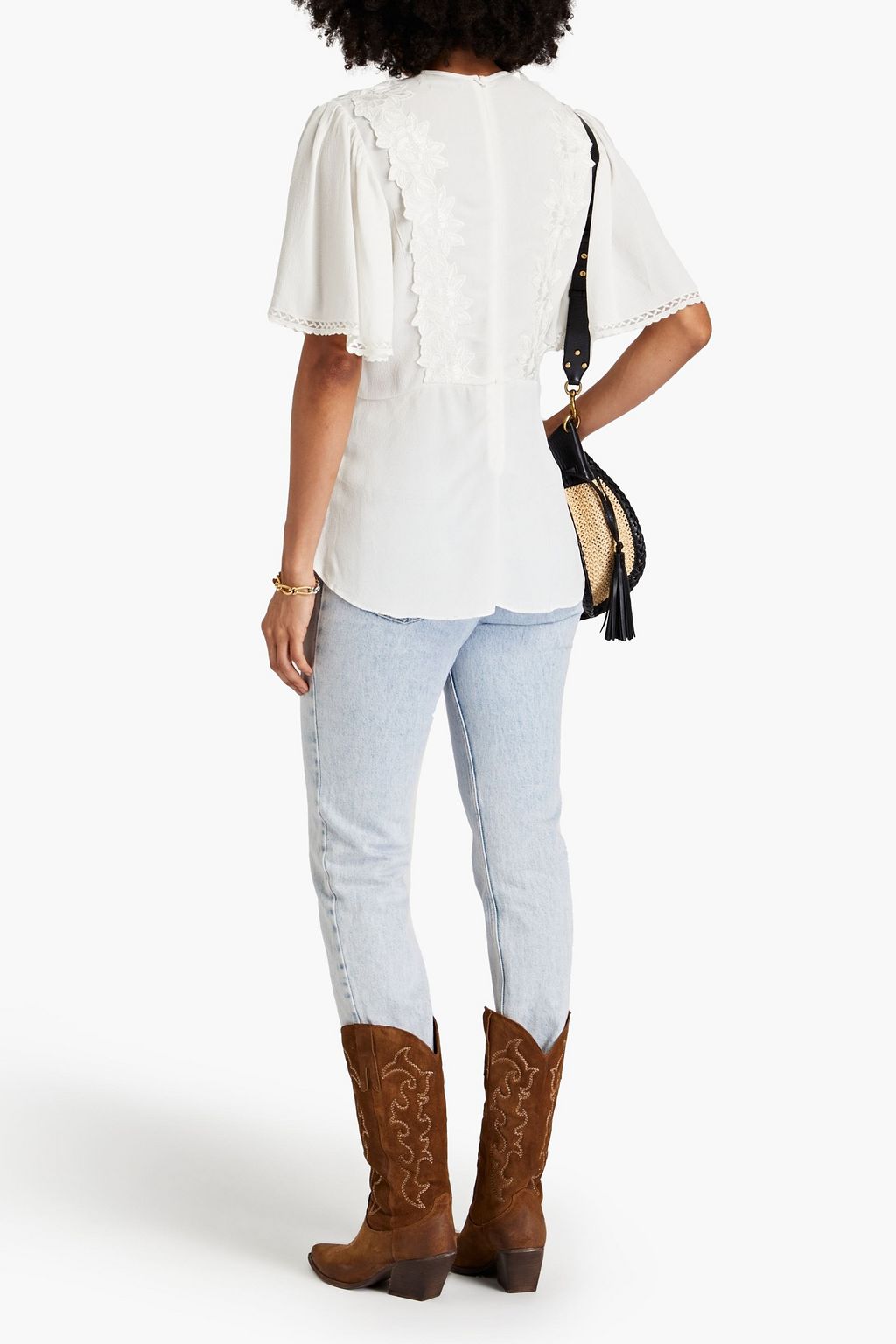 ISABEL MARANT Lapao embroidered crepe top