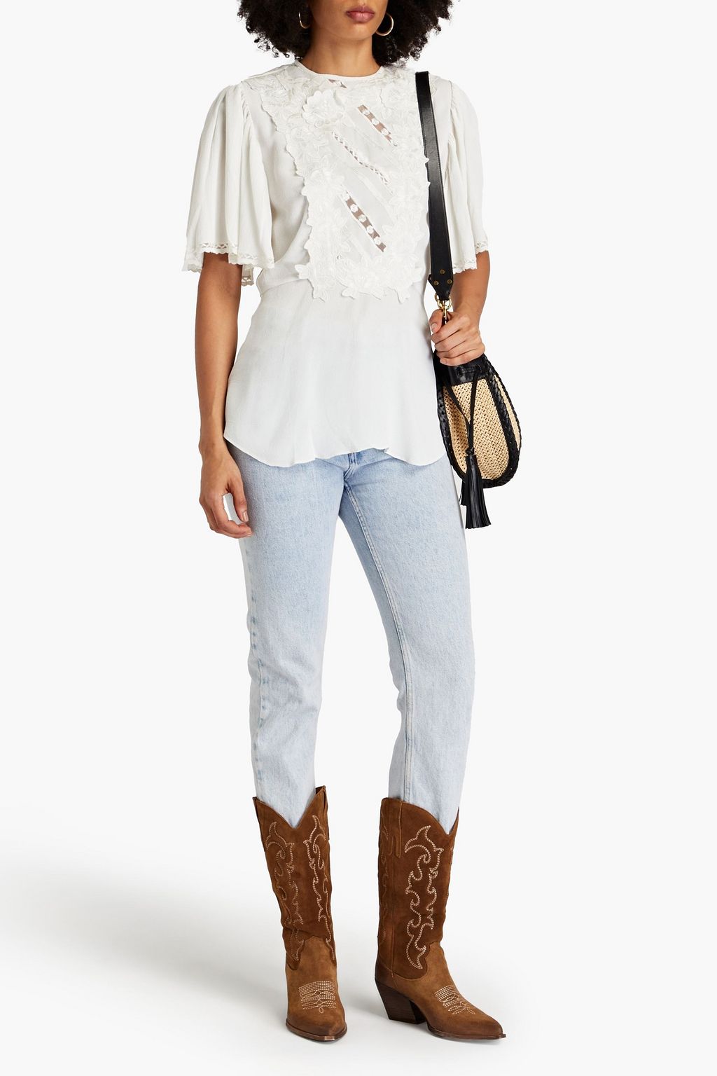 ISABEL MARANT Lapao embroidered crepe top