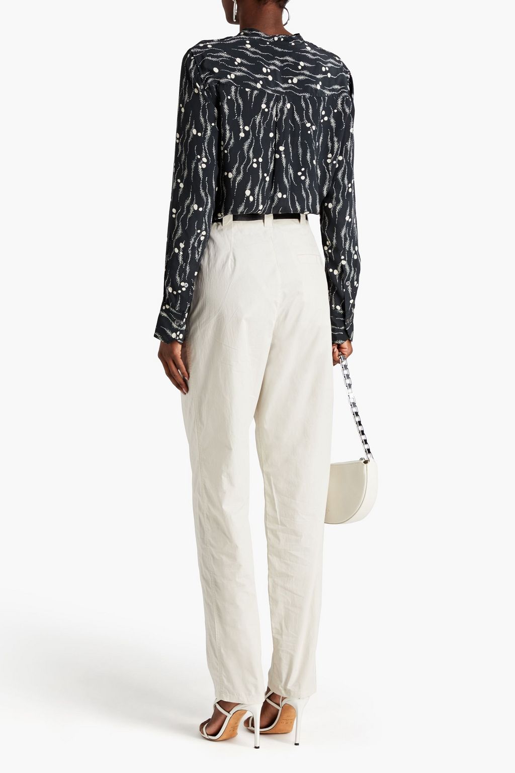 ISABEL MARANT Rusak pleated printed silk crepe de chine blouse