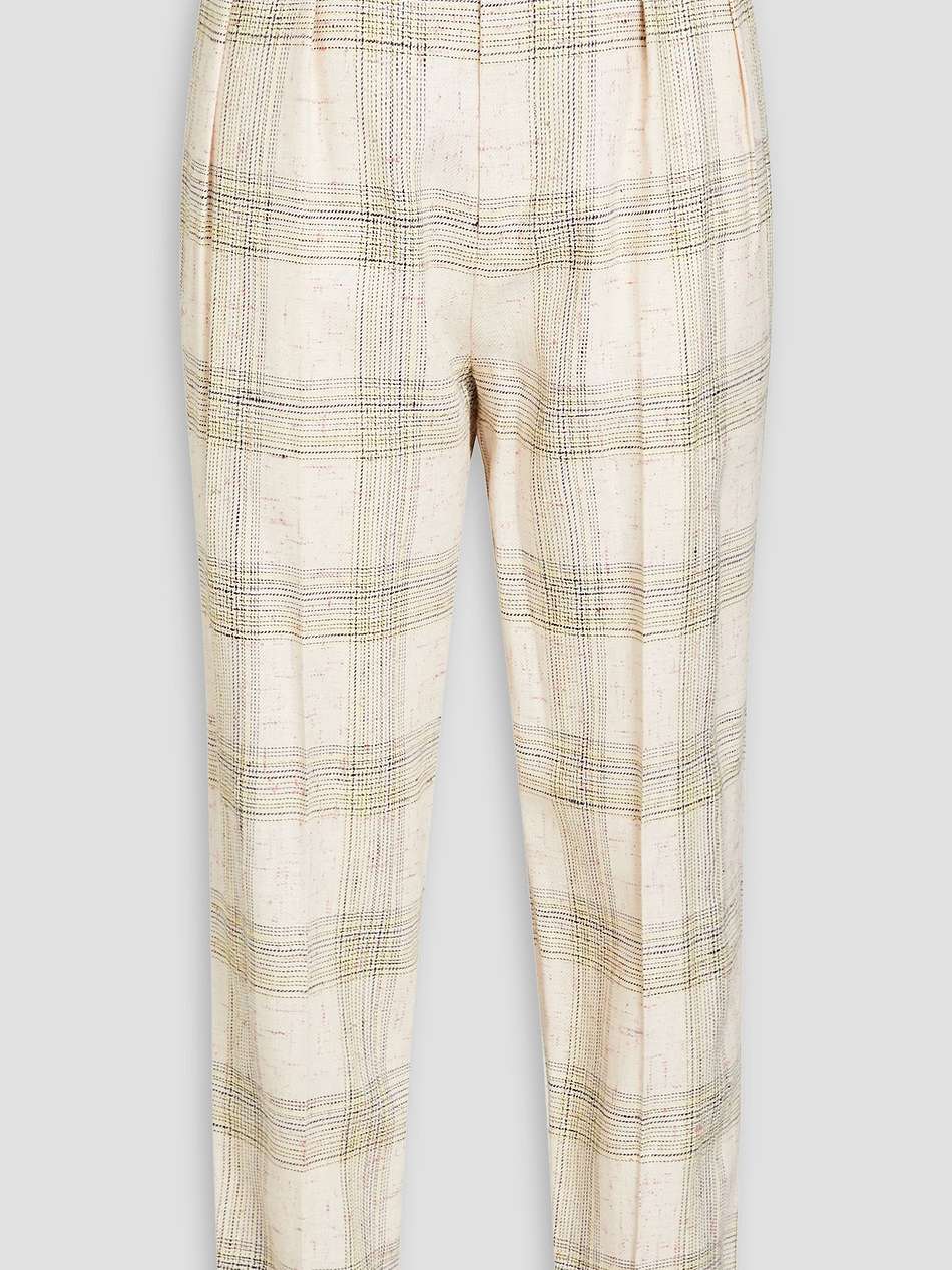 checked corduroy tapered pants