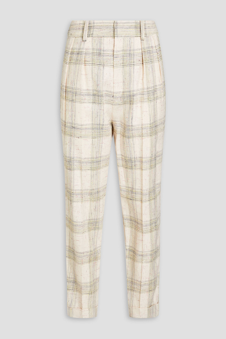 Isabel Marant Checked Corduroy Tapered Trousers In Naturfarben