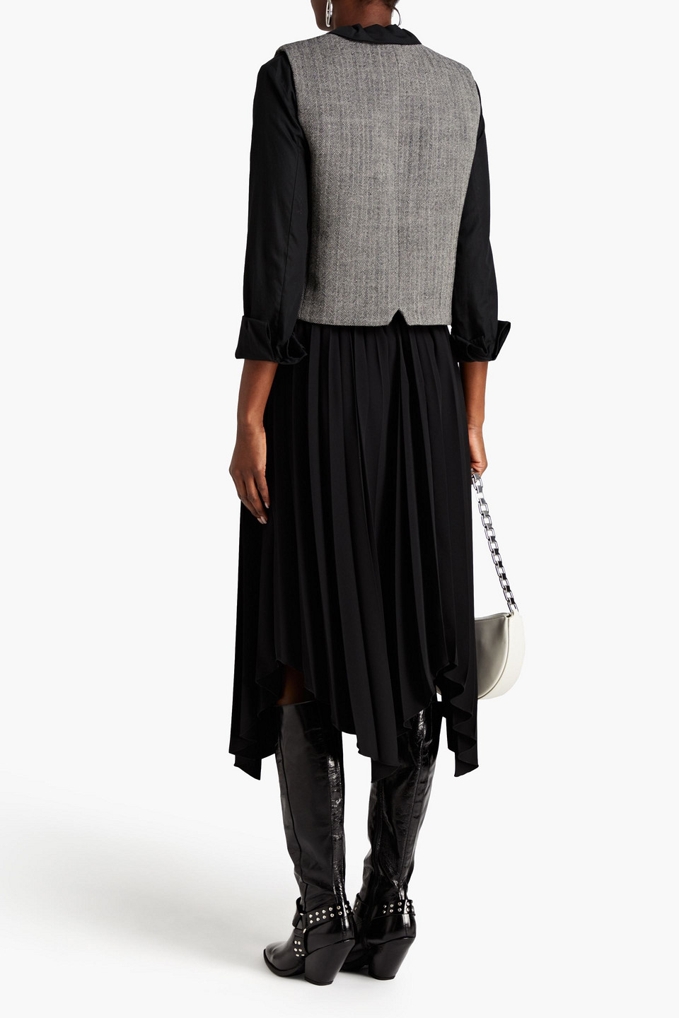 Isabel Marant Felixa Pleated Crepe Midi Skirt In Schwarz