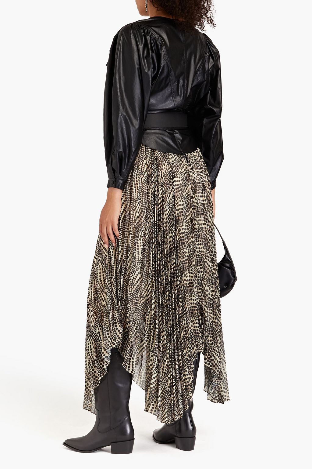 ISABEL MARANT Alena pleated printed chiffon midi skirt