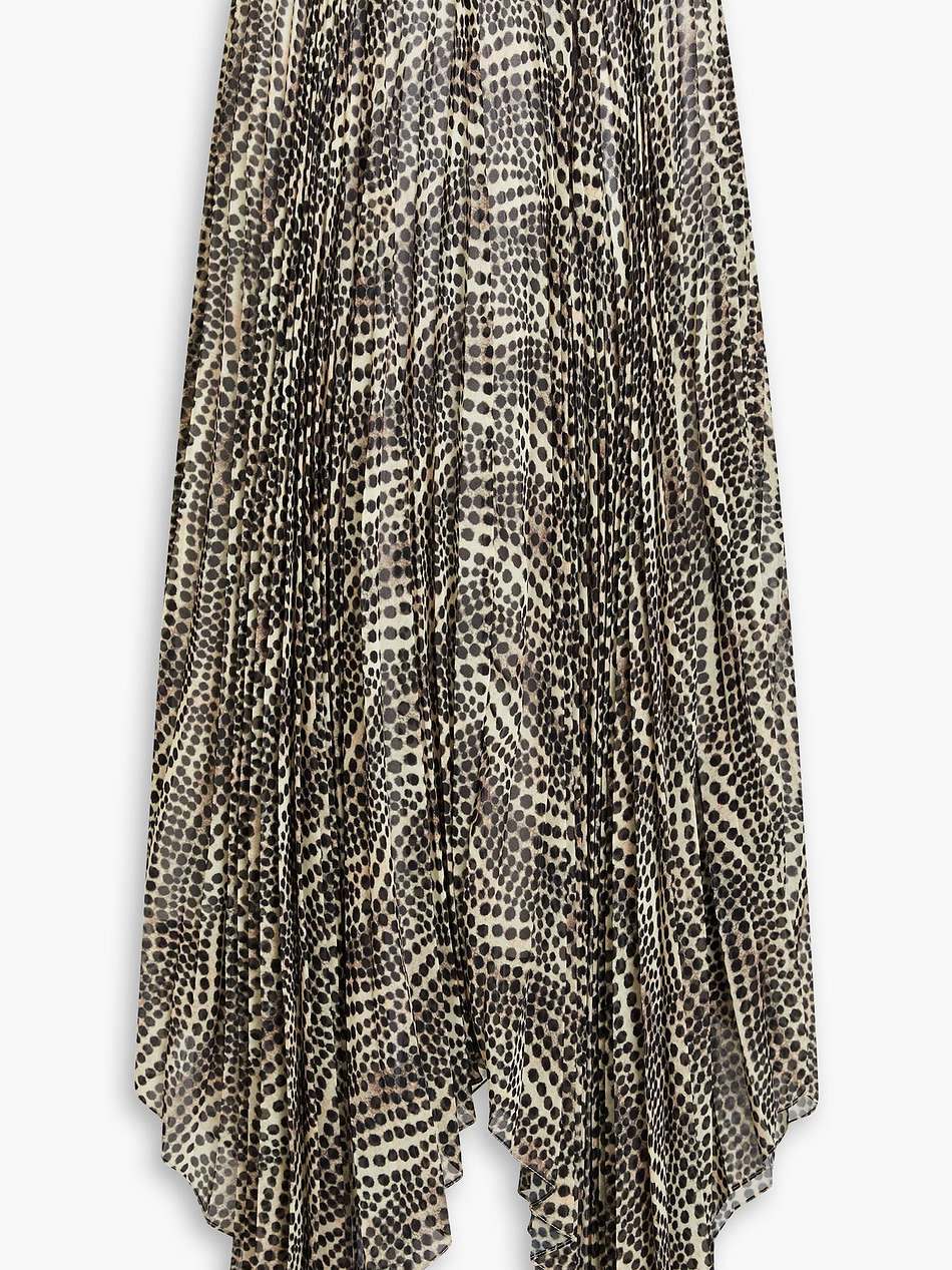 alena pleated printed chiffon midi skirt