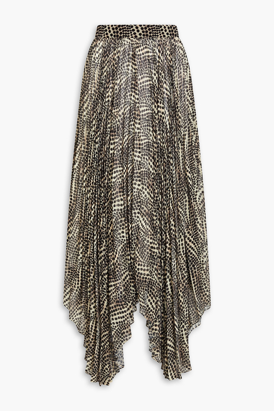Alena pleated printed chiffon midi skirt