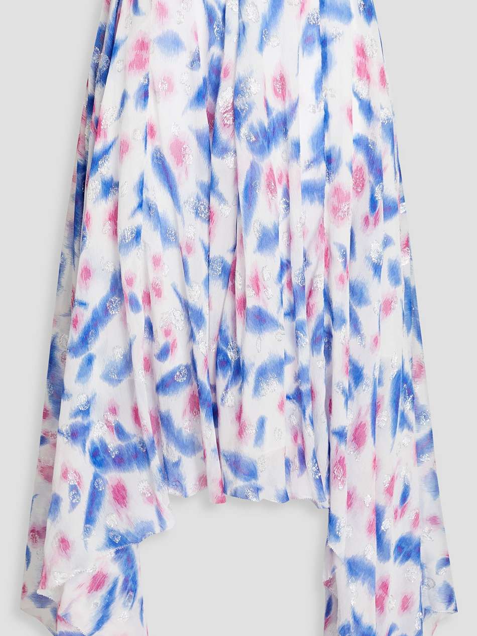 namoni printed metallic fil coupé silk-blend crepon skirt