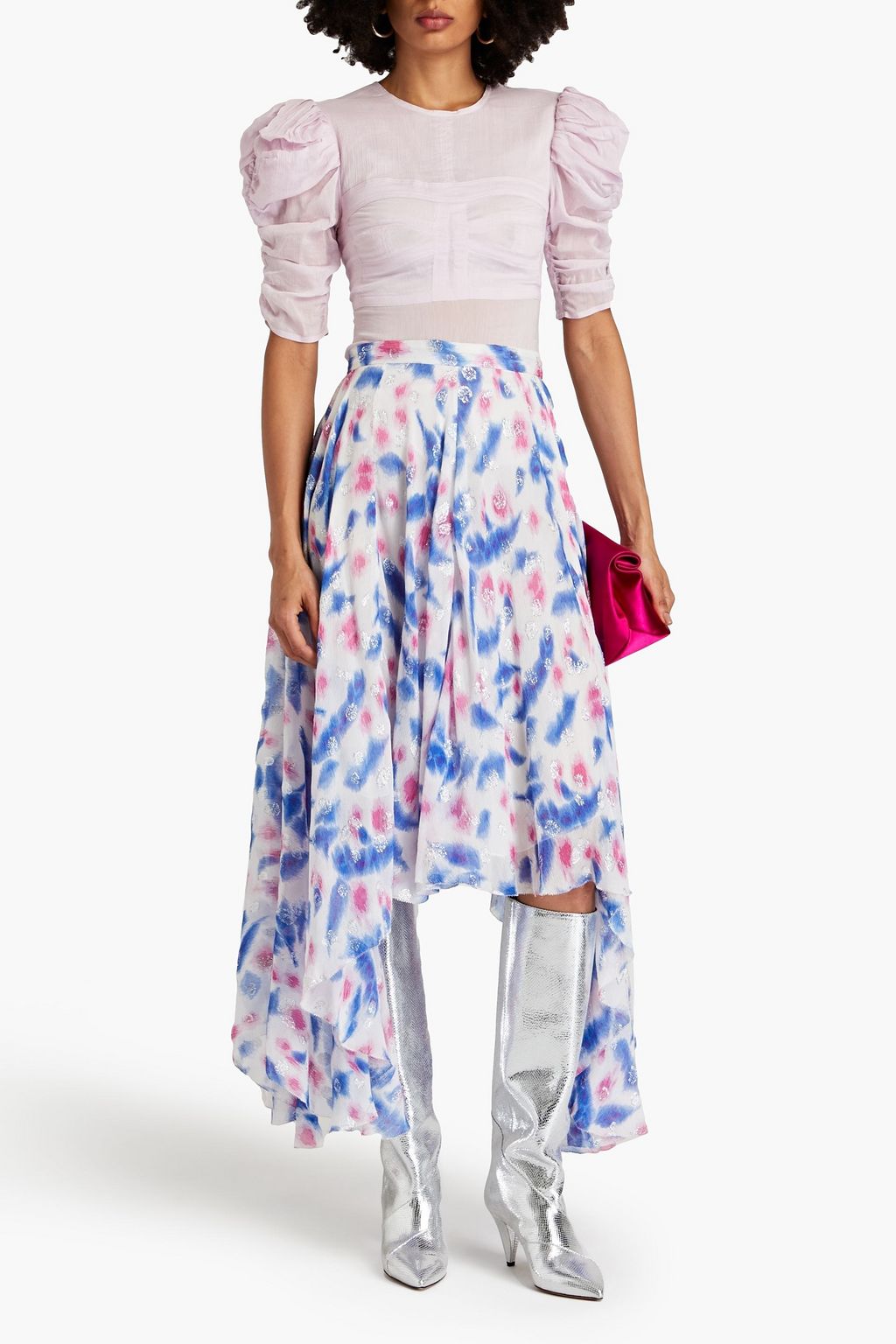 ISABEL MARANT Namoni printed fil coupé silk-blend crepon maxi skirt