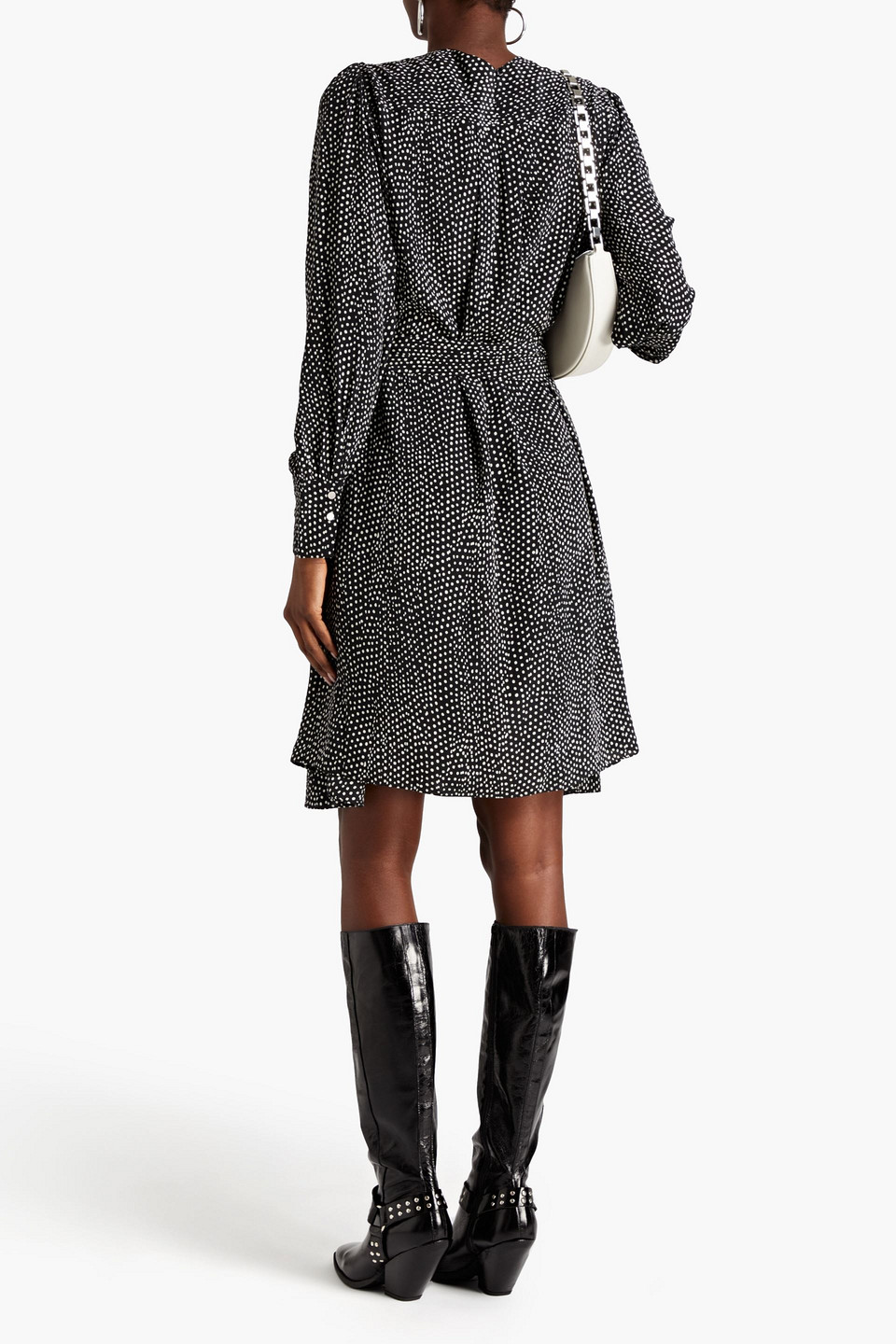 ISABEL MARANT CLEONE GATHERED POLKA-DOT SILK-CREPE MIDI DRESS