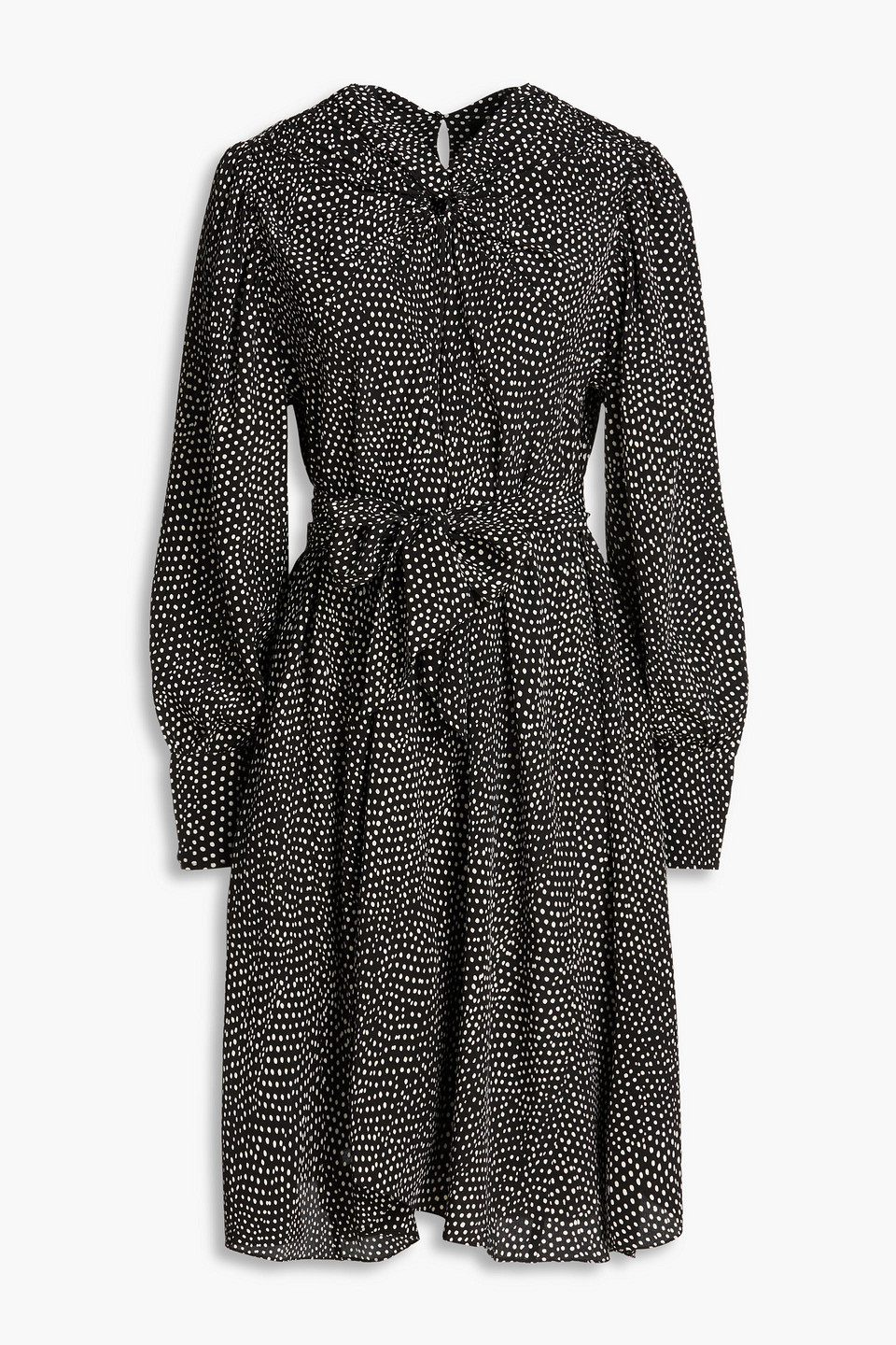 ISABEL MARANT CLEONE GATHERED POLKA-DOT SILK-CREPE MIDI DRESS