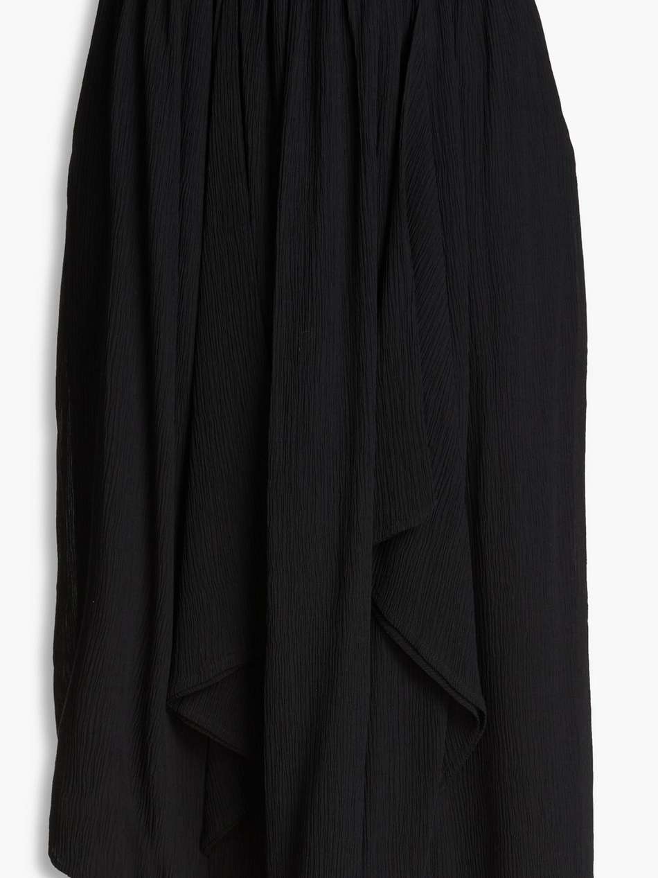 darnae cotton and silk-blend crepon midi skirt