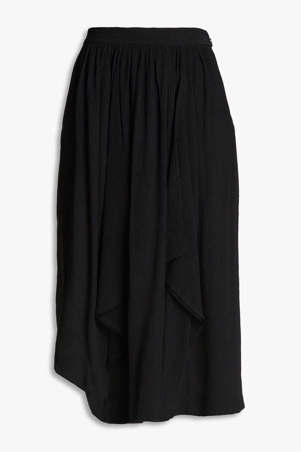 Isabel Marant Darnae Cotton And Silk-blend Crepon Midi Skirt In Schwarz