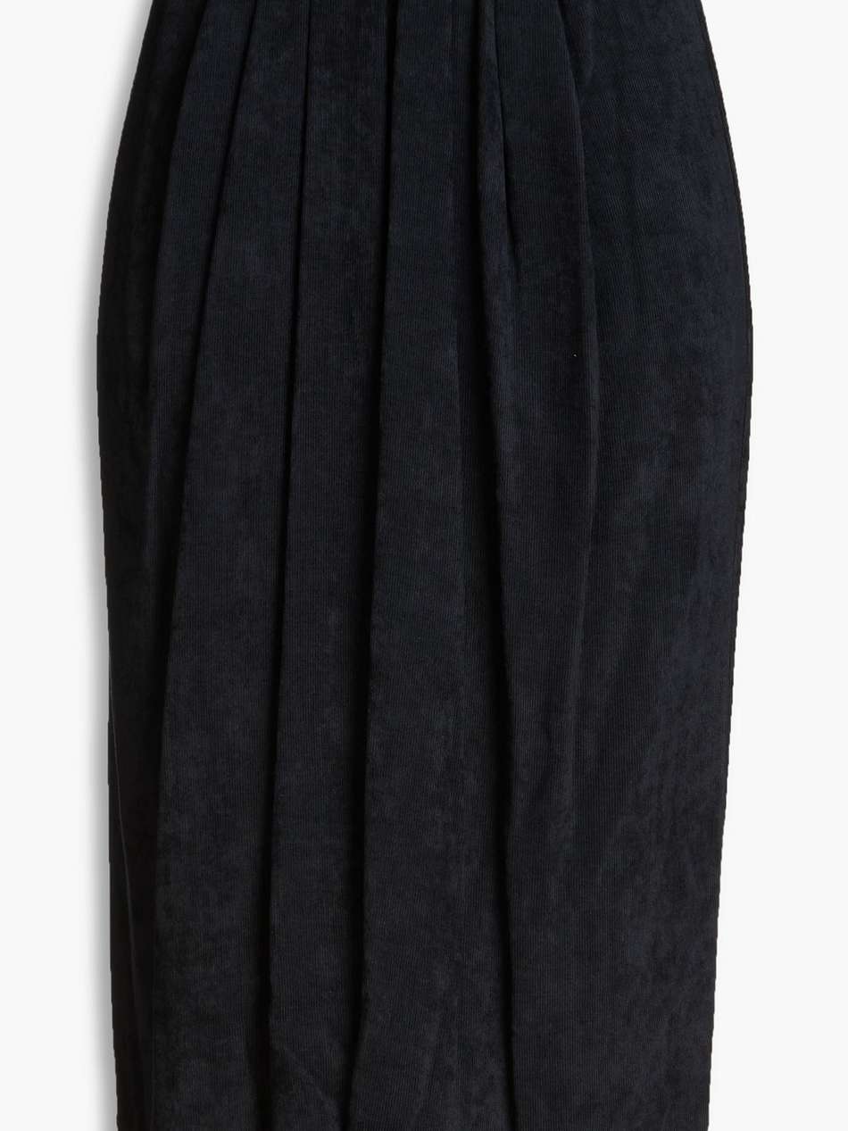 gathered corduroy midi skirt