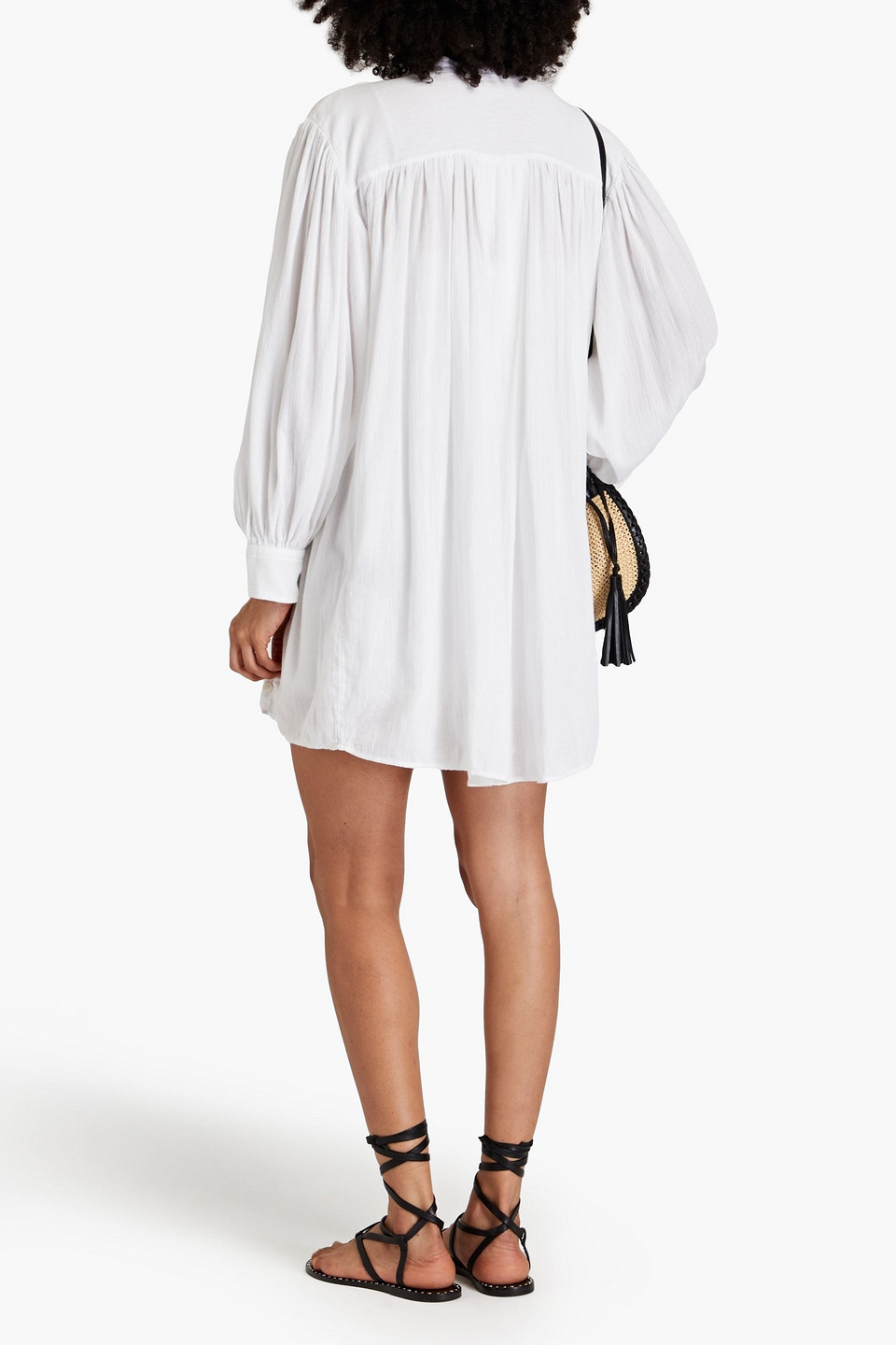 ISABEL MARANT YACOLT PINTUCKED COTTON-VOILE MINI DRESS