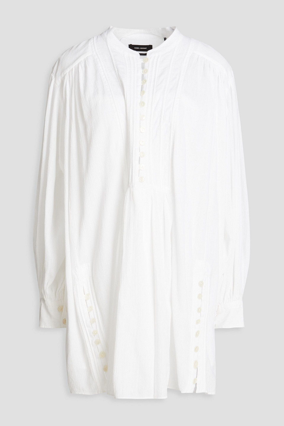 Isabel Marant Yacolt Pintucked Cotton-voile Mini Dress In White