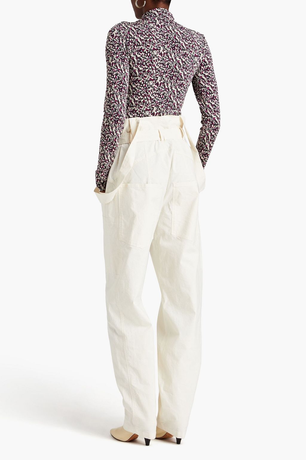 ISABEL MARANT 리넨 혼방 립스탑 테이퍼드 팬츠